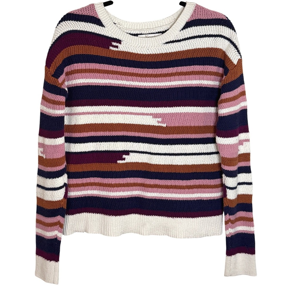 Natural Reflections Striped Multicolor Crewneck Sweater Womens S‎ Outdoor Coogi